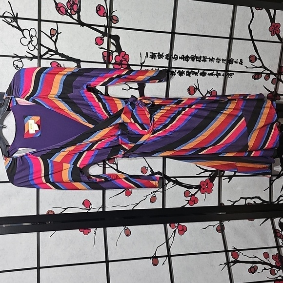 Maeve Anthropologie Multicolor Striped Wrap Dress Size XS - Picture 2 of 6